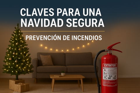 prevención de incendios en Navidad en el hogar.